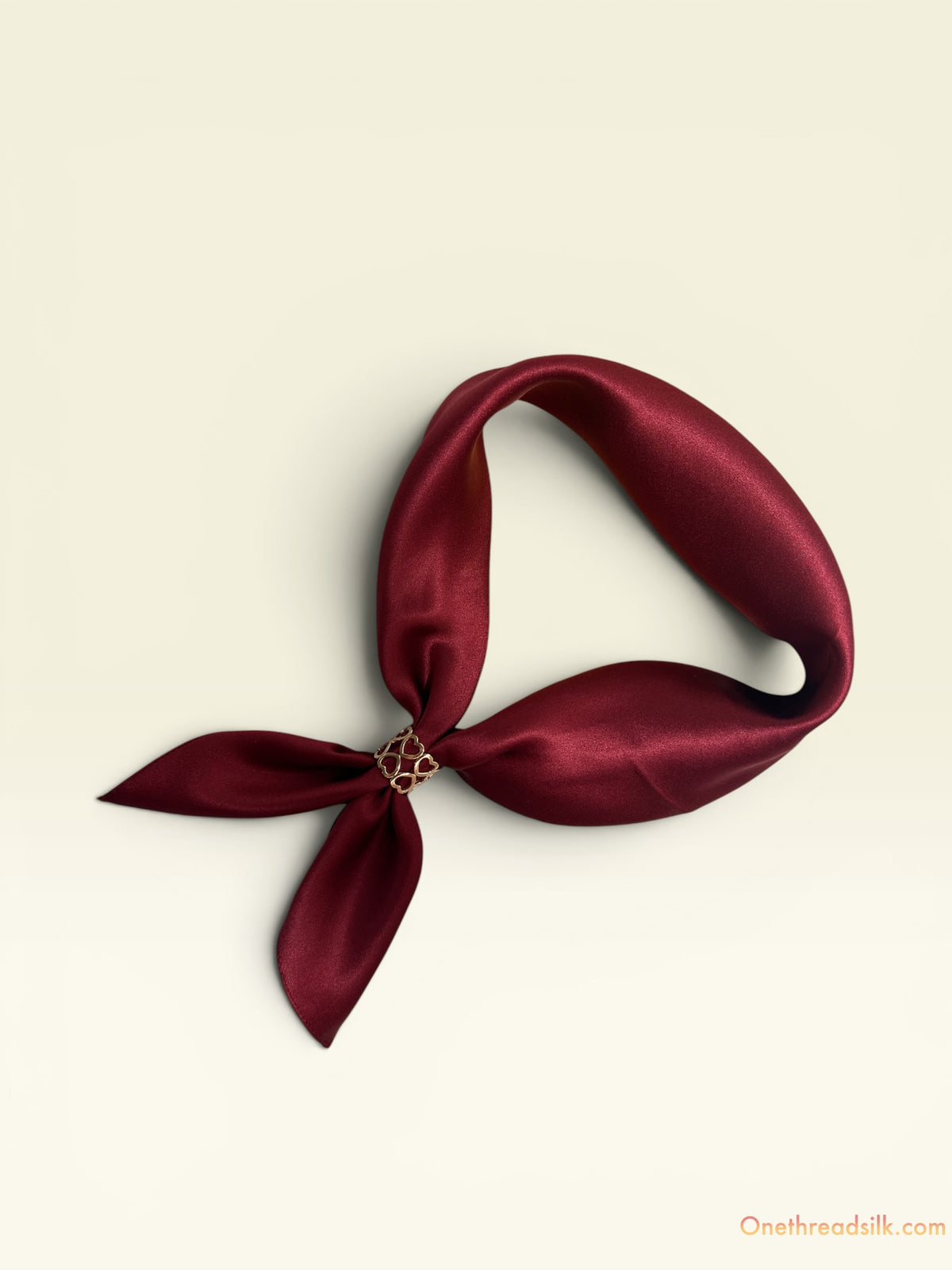 Vietnamese Mulberry Silk Scarf, Wine Red Square Bandana, Hand-Rolled Edges, Christmas Gift for Her