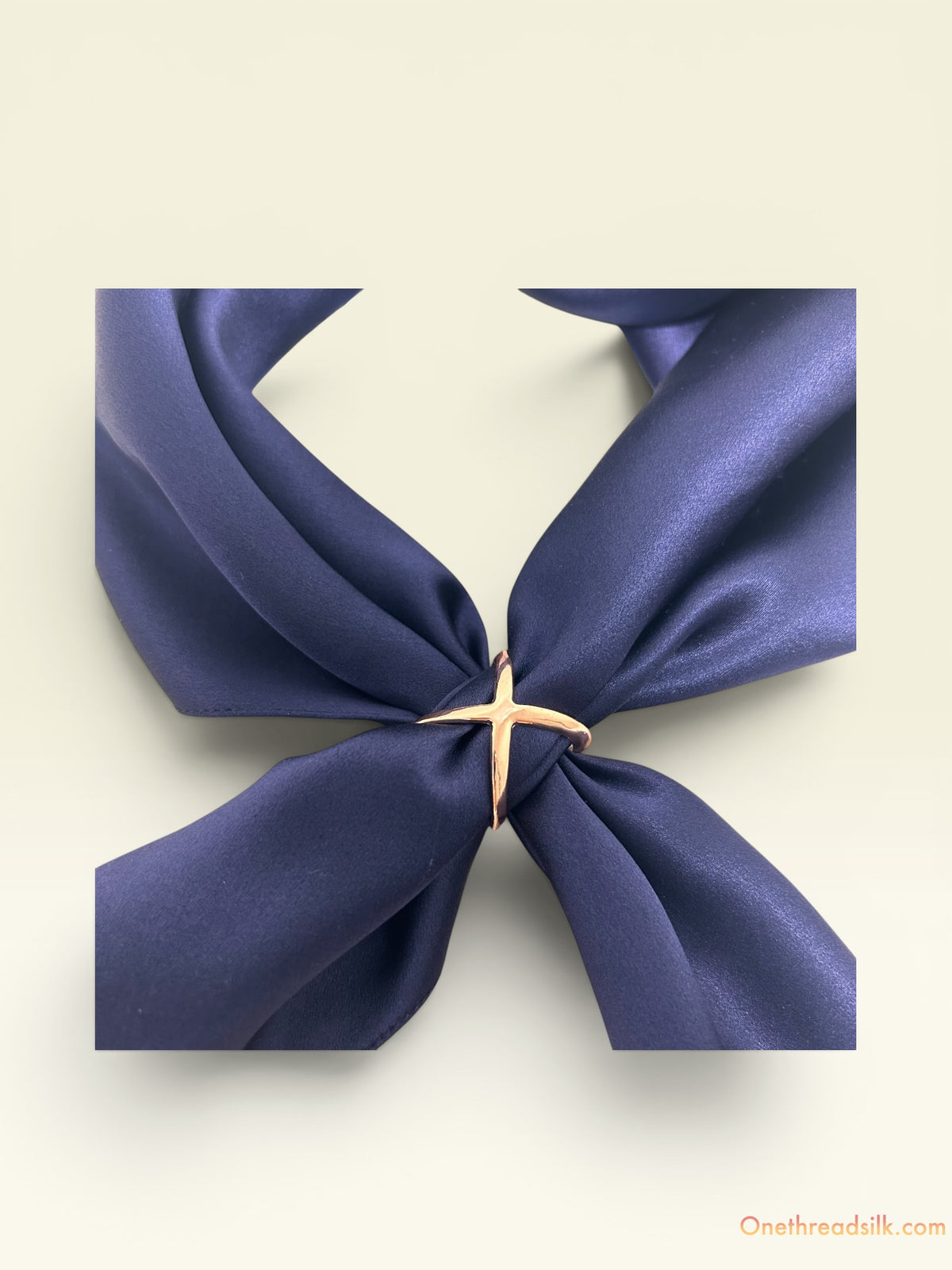 Vietnamese Mulberry Silk Scarf, Navy Blue Square Bandana, 22x22 Neckwear, Anniversary Gift for Her