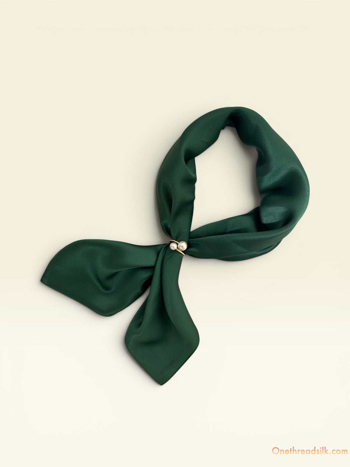 Emerald Green Vietnamese Mulberry Silk Scarf, 22x22 Square Bandana, Holiday Gift for Her