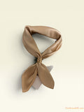Vietnamese Mulberry Silk Scarf, Camel Tan Square Bandana, Golden Sheen (22x22), Gift for Mom